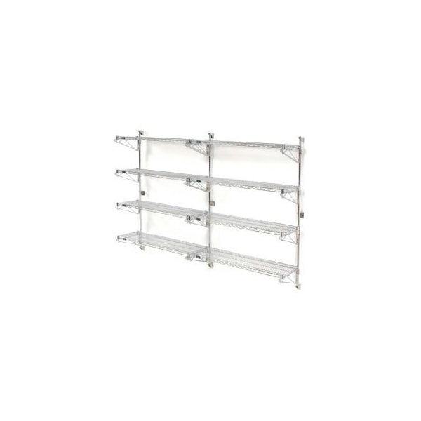 Global Equipment Nexel Chrome Wall Mount Wire Shelving 36"W x 14"D x 63